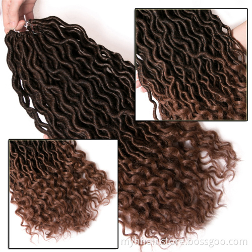 Curly Crochet braid Hair Extensions 18 inch 24 strands/pack Ombre Braiding Hair Synthetic Afro brown Black Locs